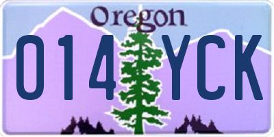 OR license plate 014YCK