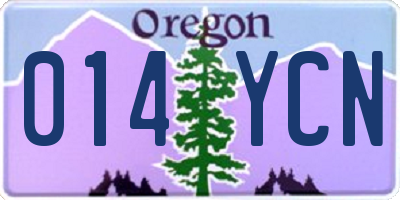 OR license plate 014YCN