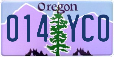 OR license plate 014YCO