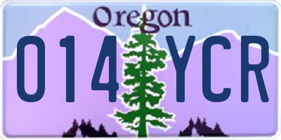 OR license plate 014YCR