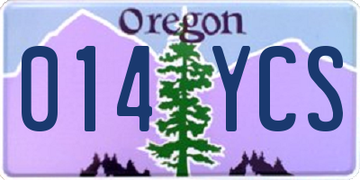 OR license plate 014YCS