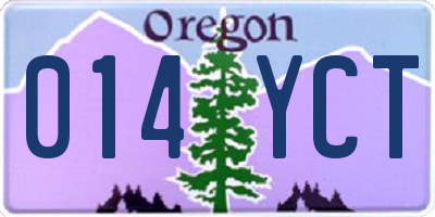 OR license plate 014YCT