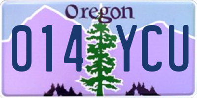 OR license plate 014YCU
