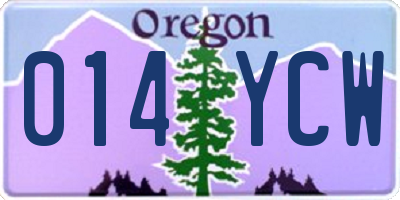 OR license plate 014YCW