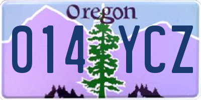 OR license plate 014YCZ