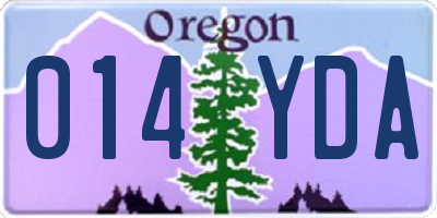 OR license plate 014YDA