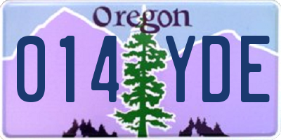 OR license plate 014YDE