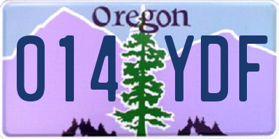 OR license plate 014YDF