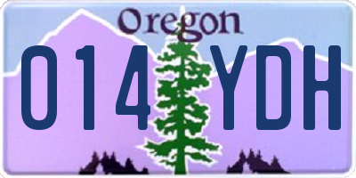 OR license plate 014YDH