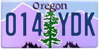 OR license plate 014YDK