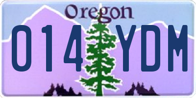 OR license plate 014YDM