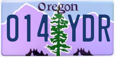OR license plate 014YDR