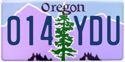 OR license plate 014YDU