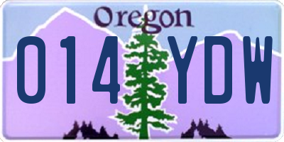 OR license plate 014YDW