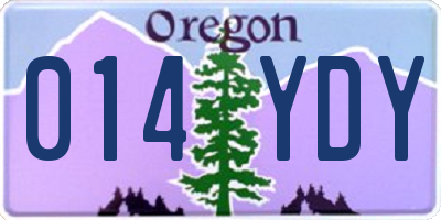 OR license plate 014YDY