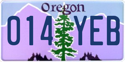 OR license plate 014YEB