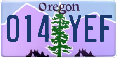 OR license plate 014YEF