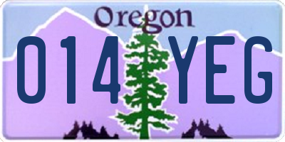 OR license plate 014YEG