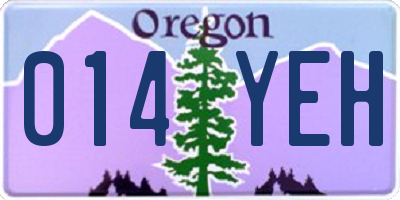 OR license plate 014YEH