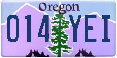 OR license plate 014YEI