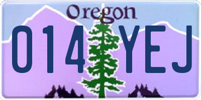 OR license plate 014YEJ