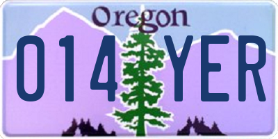 OR license plate 014YER