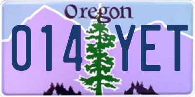OR license plate 014YET