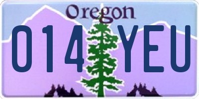 OR license plate 014YEU