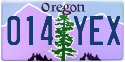 OR license plate 014YEX