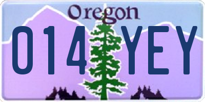 OR license plate 014YEY