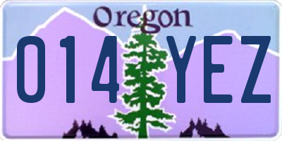 OR license plate 014YEZ