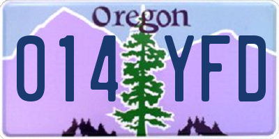 OR license plate 014YFD