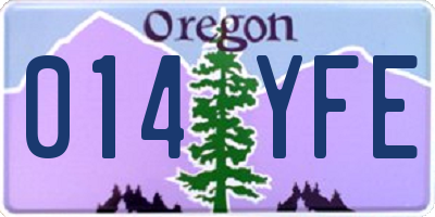 OR license plate 014YFE