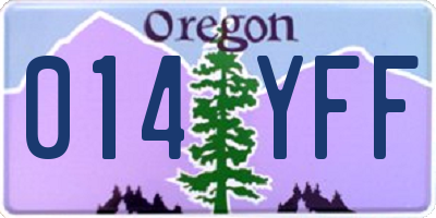 OR license plate 014YFF