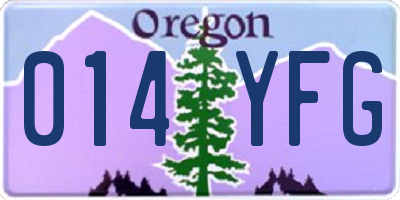 OR license plate 014YFG