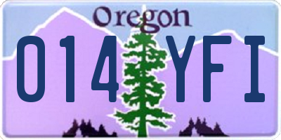 OR license plate 014YFI