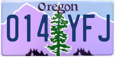 OR license plate 014YFJ