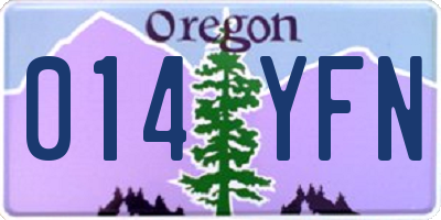 OR license plate 014YFN