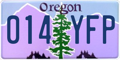 OR license plate 014YFP