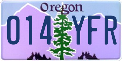 OR license plate 014YFR