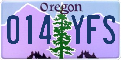 OR license plate 014YFS