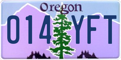 OR license plate 014YFT