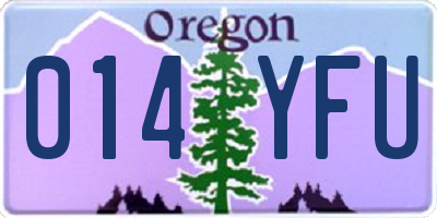 OR license plate 014YFU