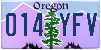 OR license plate 014YFV