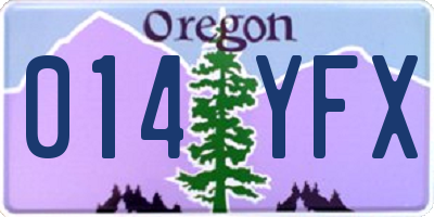 OR license plate 014YFX