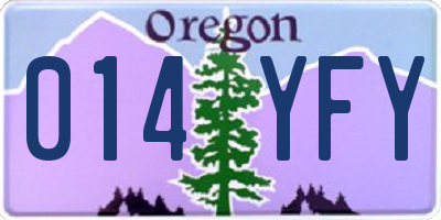 OR license plate 014YFY