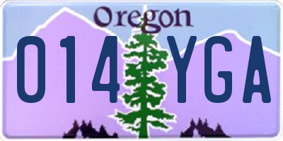 OR license plate 014YGA