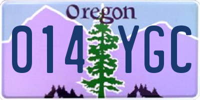 OR license plate 014YGC
