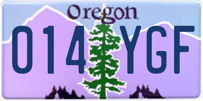 OR license plate 014YGF