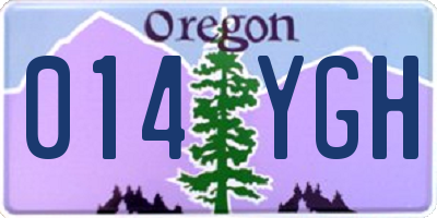 OR license plate 014YGH